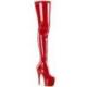 Cuissarde pole dance rouge verni "large" à plateforme assortie et talon 18 cm Pleaser