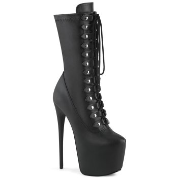 Bottines fetish noires à lacets et talon 18 cm - JUB1048 T. 34,5 à 44