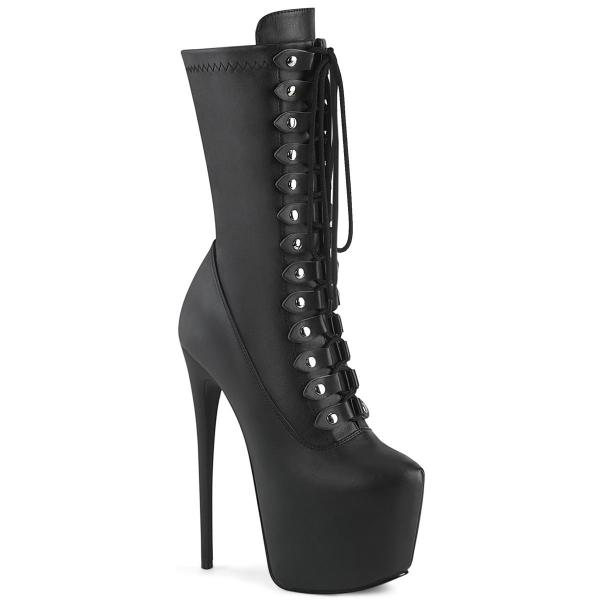 Bottines fetish noires à lacets et talon 18 cm - JUB1048 T. 34,5 à 44