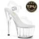 Sandale pole dance transparente à plateforme plexi et talon 18 cm Pleaser
