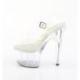 Sandale pole dance transparente à plateforme plexi et talon 18 cm Pleaser