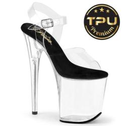 sandale pole dance talon 20 cm Pleaser FLAM808PREM/CTPU-B/C