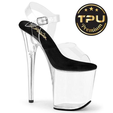 sandale pole dance talon 20 cm Pleaser FLAM808PREM/CTPU-B/C
