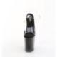 Sandale pole dance transparente à plateforme noire vernis et talon 20 cm FLAM808PREM/CTPU/B
