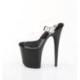 Sandale pole dance transparente à plateforme noire vernis et talon 20 cm FLAM808PREM/CTPU/B
