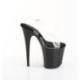 Sandale pole dance transparente à plateforme noire vernis et talon 20 cm FLAM808PREM/CTPU/B