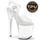 Sandale pole dance transparente à plateforme plexi et talon 20 cm FLAM808PREM/CTPU/C