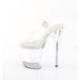 Chaussure pole dance transparente à plateforme plexi et talon 20 cm FLAM808PREM/CTPU/C