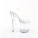 Sandale pole dance transparente à plateforme plexi et talon 20 cm FLAM808PREM/CTPU/C