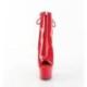 Bottine pole dance ouverte rouge vernie à plateforme assortie et talon 18 cm Pleaser