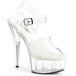 Sandale pole dance transparente à talon 15 cm Pleaser DEL608VL