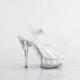 Sandale pole dance transparente à talon 15 cm Pleaser DEL608VL