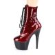 Bottine rouge vernie effet écailles de serpent talon aiguille sexy et plateforme haute - Pleaser Shoes