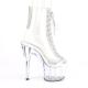 Bottine pole dance peep toe transparente cristal avec bande strass à talon aiguille