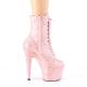 Chaussure pole dance rose pailletée irisée à talon aiguille | Adore