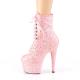 Chaussure pole dance rose pailletée irisée à talon aiguille | Adore