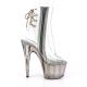 chaussure pole dance transparente à dos ouvert à lacets sur plateforme fumée - Pleaser Shoes