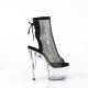 Bottine ouverte transparente avec résille et strass à plateforme transparente plexi et talon 18 cm | Hight heels Pleaser