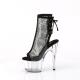 Bottine ouverte transparente avec résille sexy et strass à plateforme plexi et talon 18 cm | Hight heels Pleaser