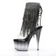Bottine plateforme noire ouverte avec franges de strass à talon 18 cm | Pleaser hight Heels