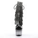 Bottine Pole dance noire ouverte avec franges de strass à talon aiguille 18 cm | Pleaser hight Heels