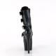Bottine à boucles noire vernie à plateforme noire vernie et talon vertigineux 18 cm | Pleaser