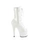 Bottine sexy blanche vernie à plateforme et talon aiguille 18 cm | Pleaser hight heels