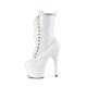 Chaussure pole dance blanche vernie à plateforme et talon 18 cm