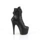 Bottine à boucles noire mate à plateforme noire et talon 18 cm | Pleaser