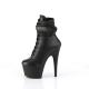 Bottine pole dance à boucles noire à plateforme noire et talon 18 cm | Pleaser