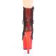 Bottine rouge à résille noire à plateforme rouge et talon 18 cm | Pleaser pole dance