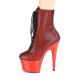 Bottine plateforme rouge à résille noire et talon 18 cm | Pleaser