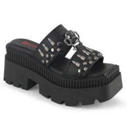 Mules Gothiques Plateforme avec Talons Chunk | WRATH-08 Demonia Cult