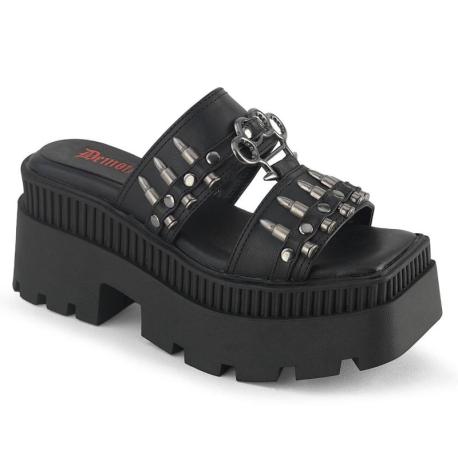 Mules Gothiques Plateforme avec Talons Chunk | WRATH-08 Demonia Cult