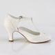 escarpin vintage blanc confort rockabilly talon 7 cm