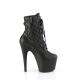Chaussure pole dance à boucles noire matelassée/capitonnée à talon aiguille | Adore