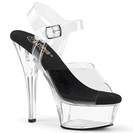 Chaussure pole dance transparente talon 15 cm Pleaser KISS208/C-B/C