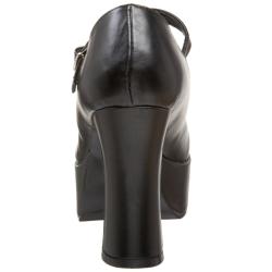 Escarpin année 70 noir mat style Mary jane vintage haut talon et plateforme taille 37