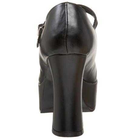 Escarpin année 70 noir mat style Mary jane vintage haut talon et plateforme taille 37