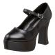 Escarpin année 70 noir mat style Mary jane vintage haut talon et plateforme taille 37