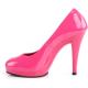 Escarpin bout rond rose fuchsia à talon et petite plateforme taille 36,5