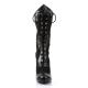 Bottines Victoriennes en Dentelle noire à Talon Haut 12 cm