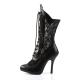 Bottines Victoriennes en Dentelle noire à Talon Haut 12 cm
