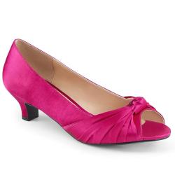 Escarpin ouvert satin fuchsia – Petit talon 5 cm – Taille 41 – Déstockage