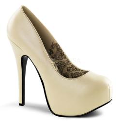 Escarpin Plarteforme très haut talon 14 cm - crème | Promo