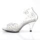 Sandale de soirée transparente à strass et talon 7 cm –
