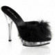 Mules à plumes marabout noire | Talon plexi 12cm | pas chère