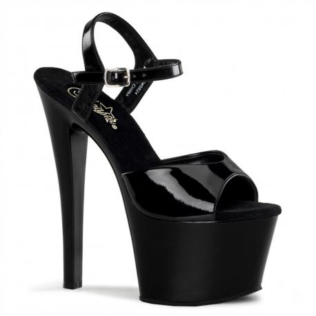 Sandale de pole dance noire à talon 18 cm | Pro et pas chère !