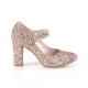 Escarpin à paillettes rose gold à talon carré 10 cm | Chic et pas cher
