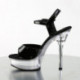 Chaussure pole dance noire à talon chromé et strass pas chère